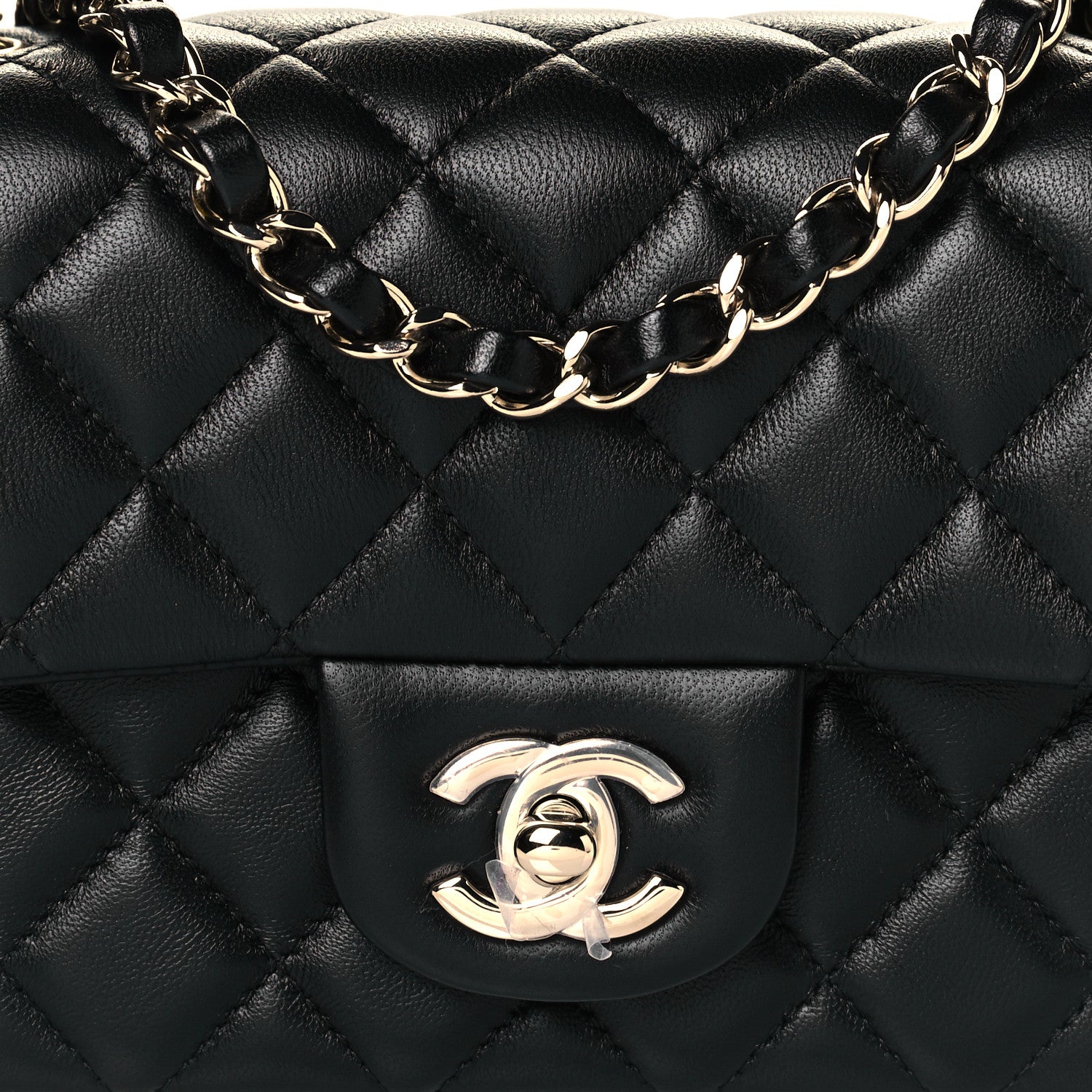 Chanel Lambskin Quilted Mini Rectangular Flap Black 8 of 12