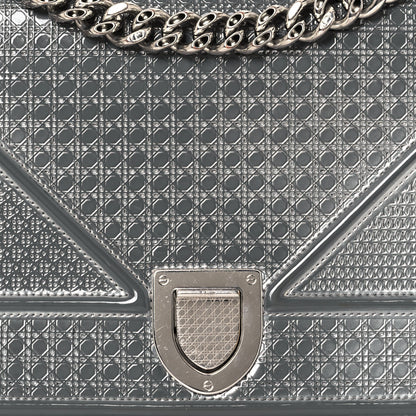 Christian Dior Metallic Patent Micro-Cannage Small Diorama Flap Bag Silver 18 of 18