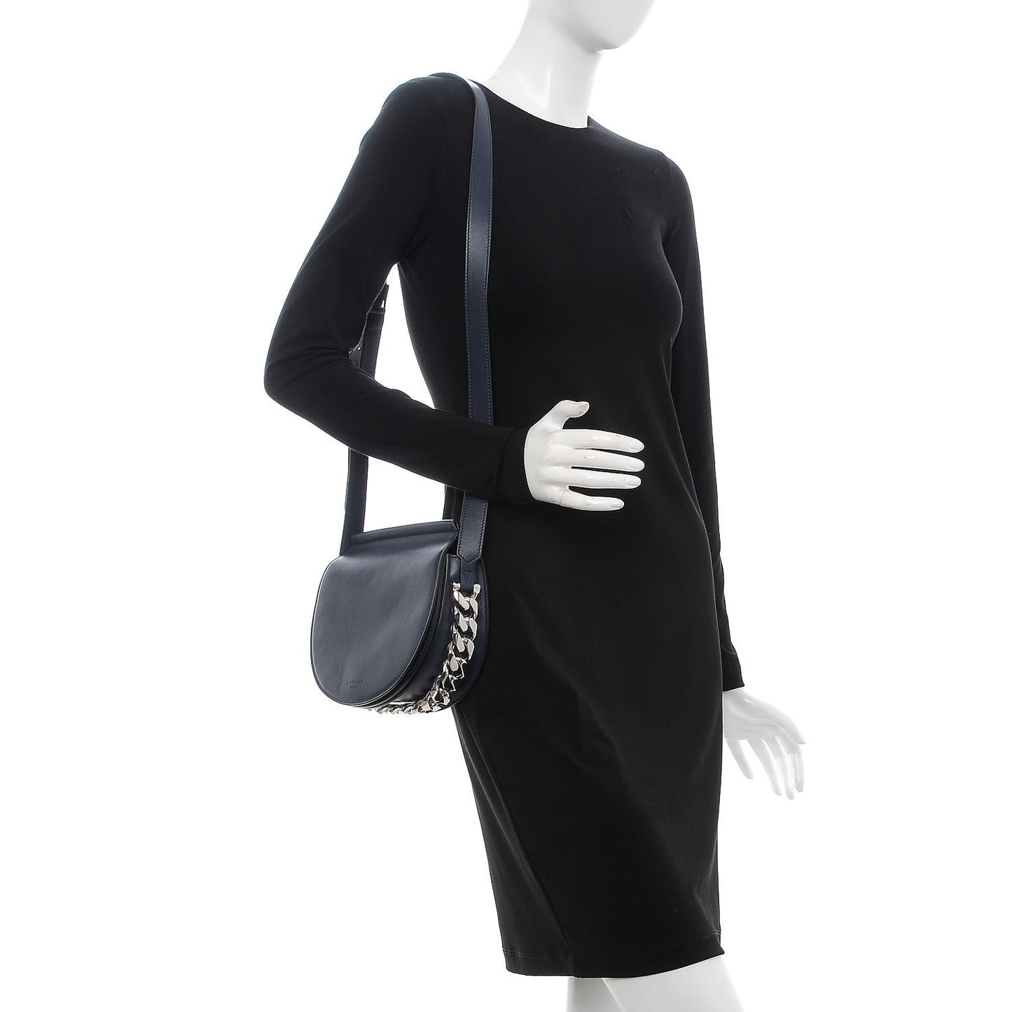 Calfskin Mini Infinity Saddle Bag Night Blue