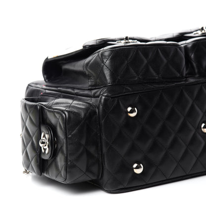 Chanel Calfskin Quilted Large Cambon Multipocket Reporter Black White 6 of 9