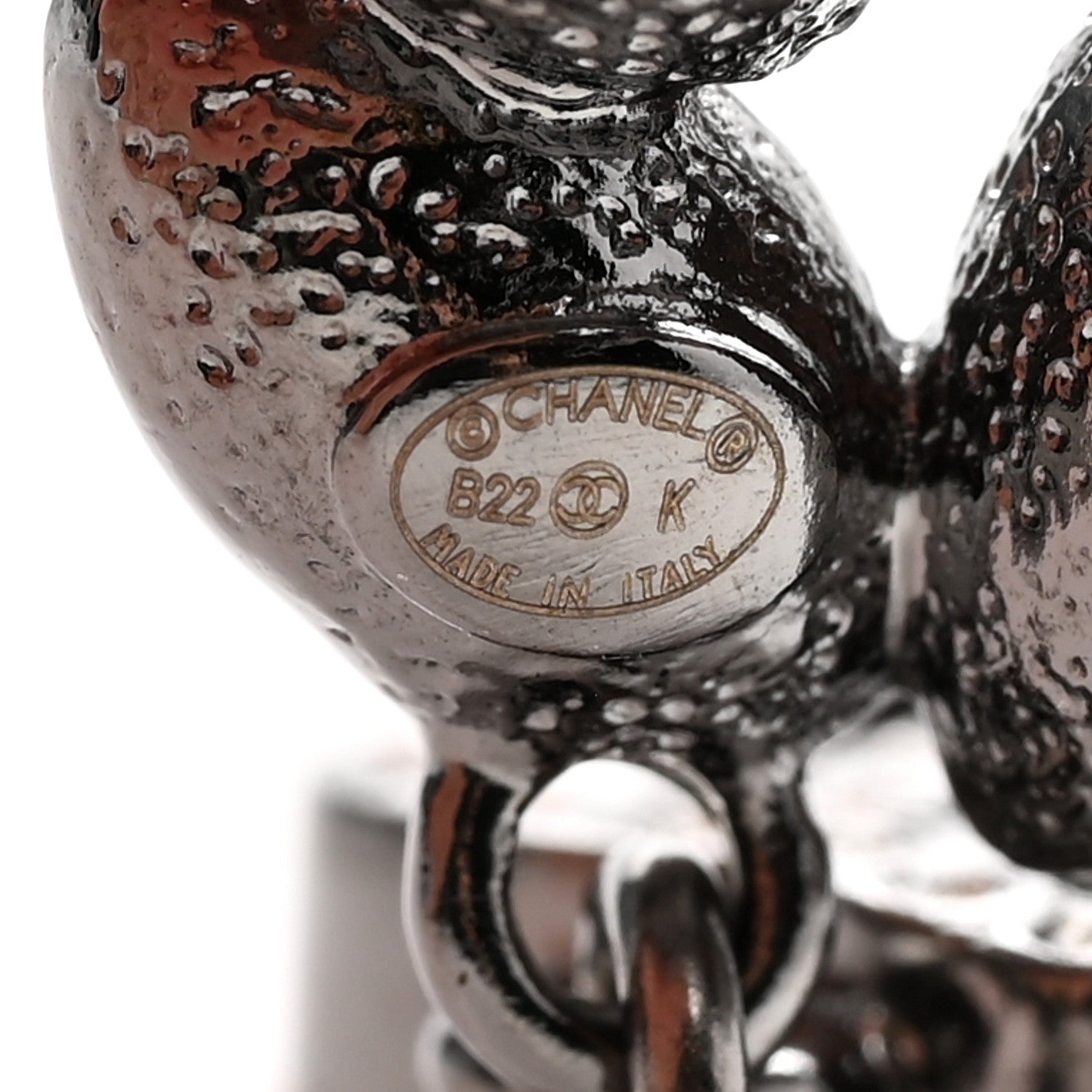 Chanel Ruthenium Crystal CC Dangle Earrings Silver 4 of 4