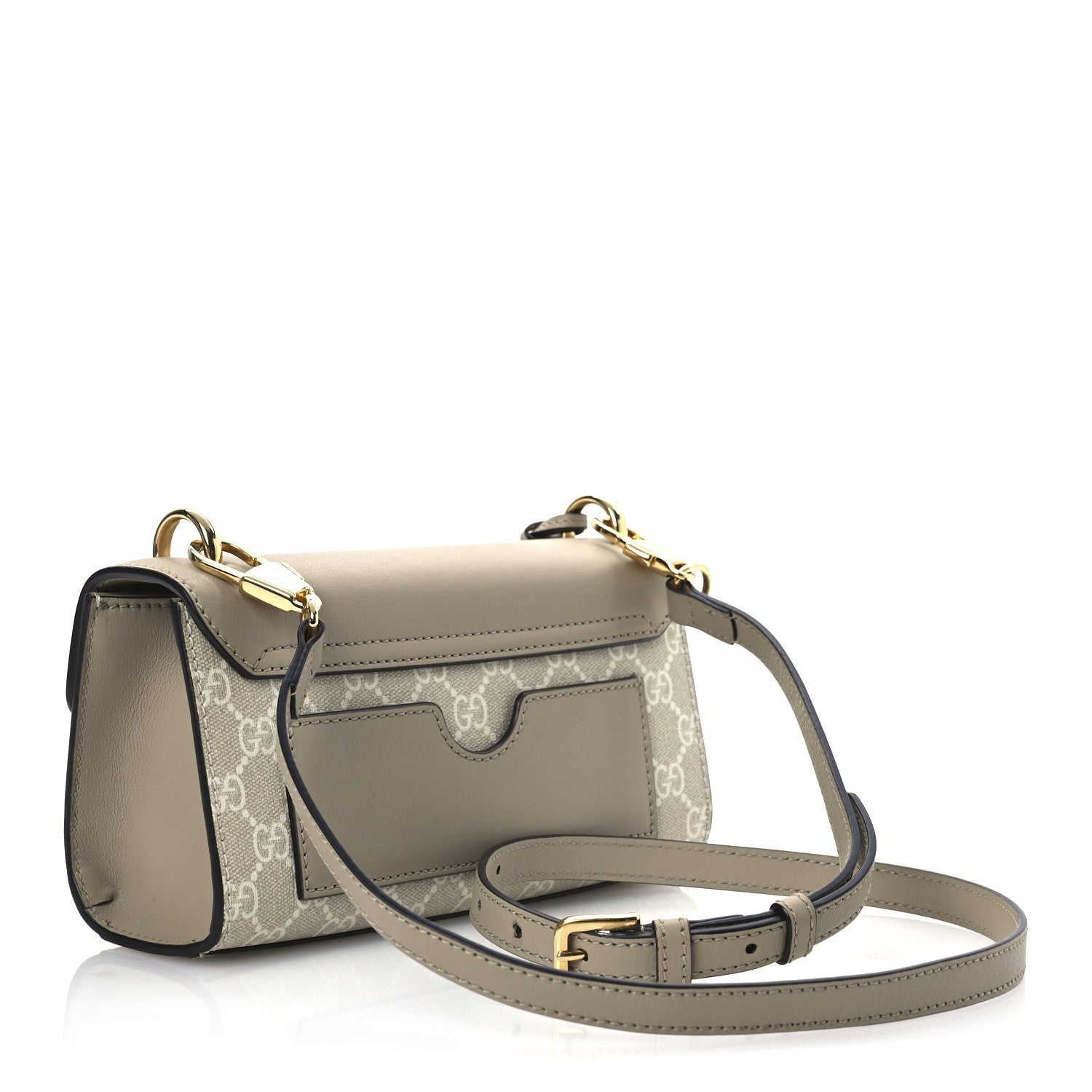 Gucci GG Supreme Monogram Calfskin Mini Padlock Shoulder Bag Beige Mystic White Oatmeal 3 of 7
