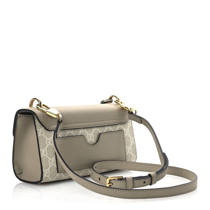 Gucci GG Supreme Monogram Calfskin Mini Padlock Shoulder Bag Beige Mystic White Oatmeal 3 of 7