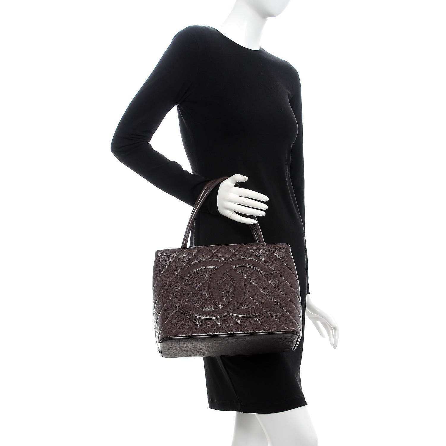 Chanel Caviar Quilted Medallion Tote Bordeaux 2 of 10