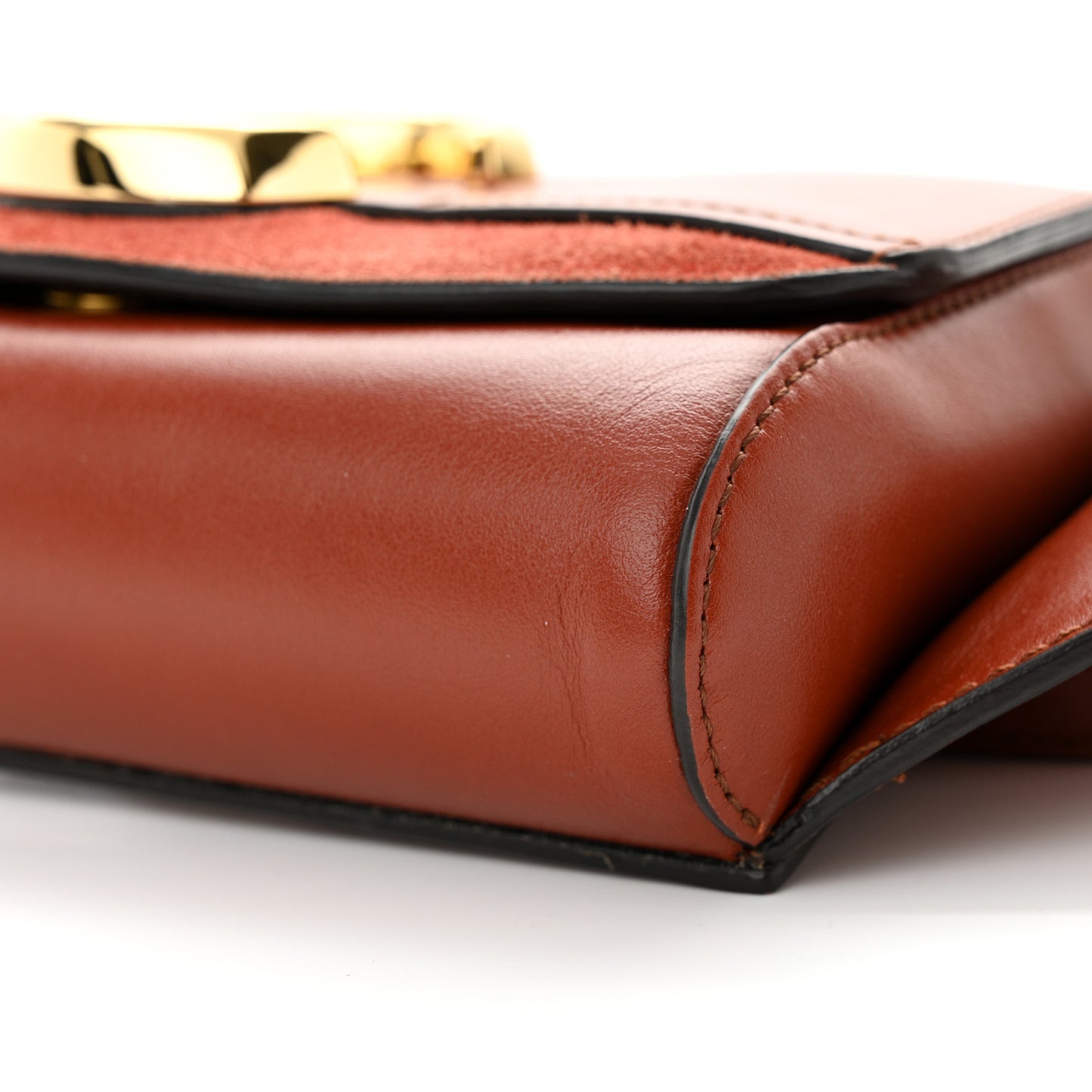 Calfskin Suede C Belt Bag Sepia Brown