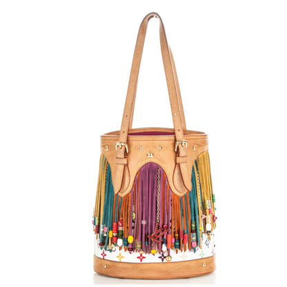 Louis Vuitton Monogram Multicolor Fringe Bucket White 1 of 7