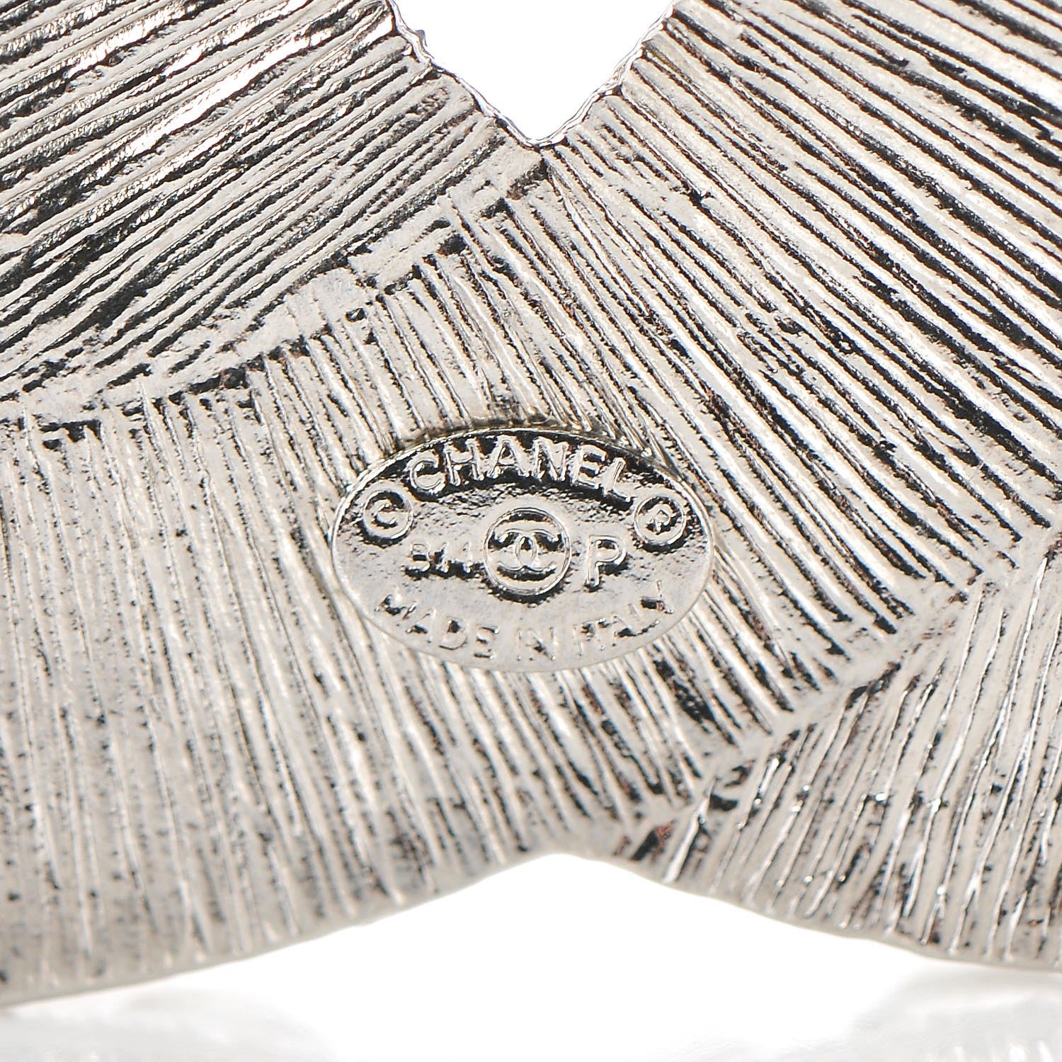 Chanel Baguette Crystal CC Brooch Silver 4 of 4