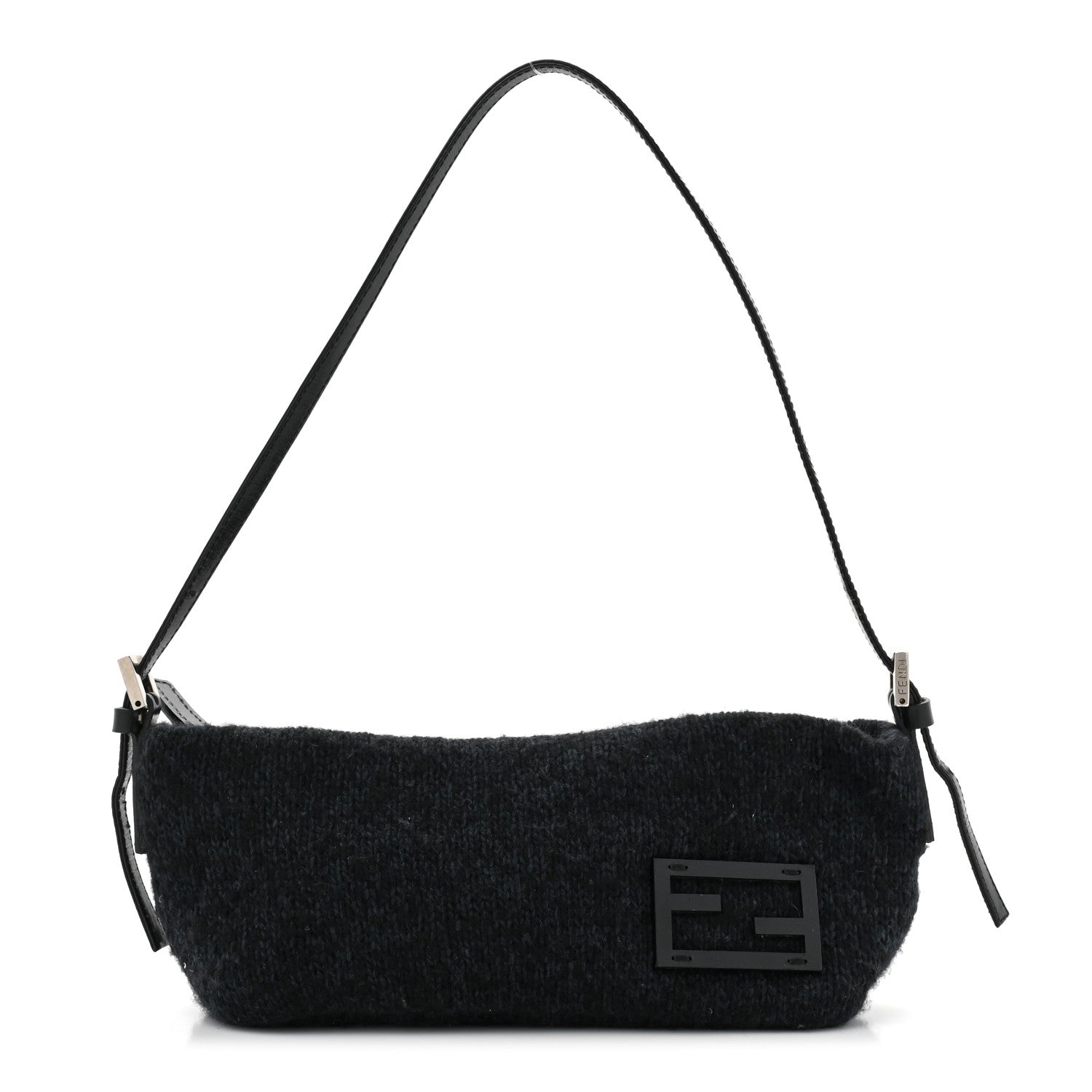 Fendi Wool Pochette Black Blue 1 of 12