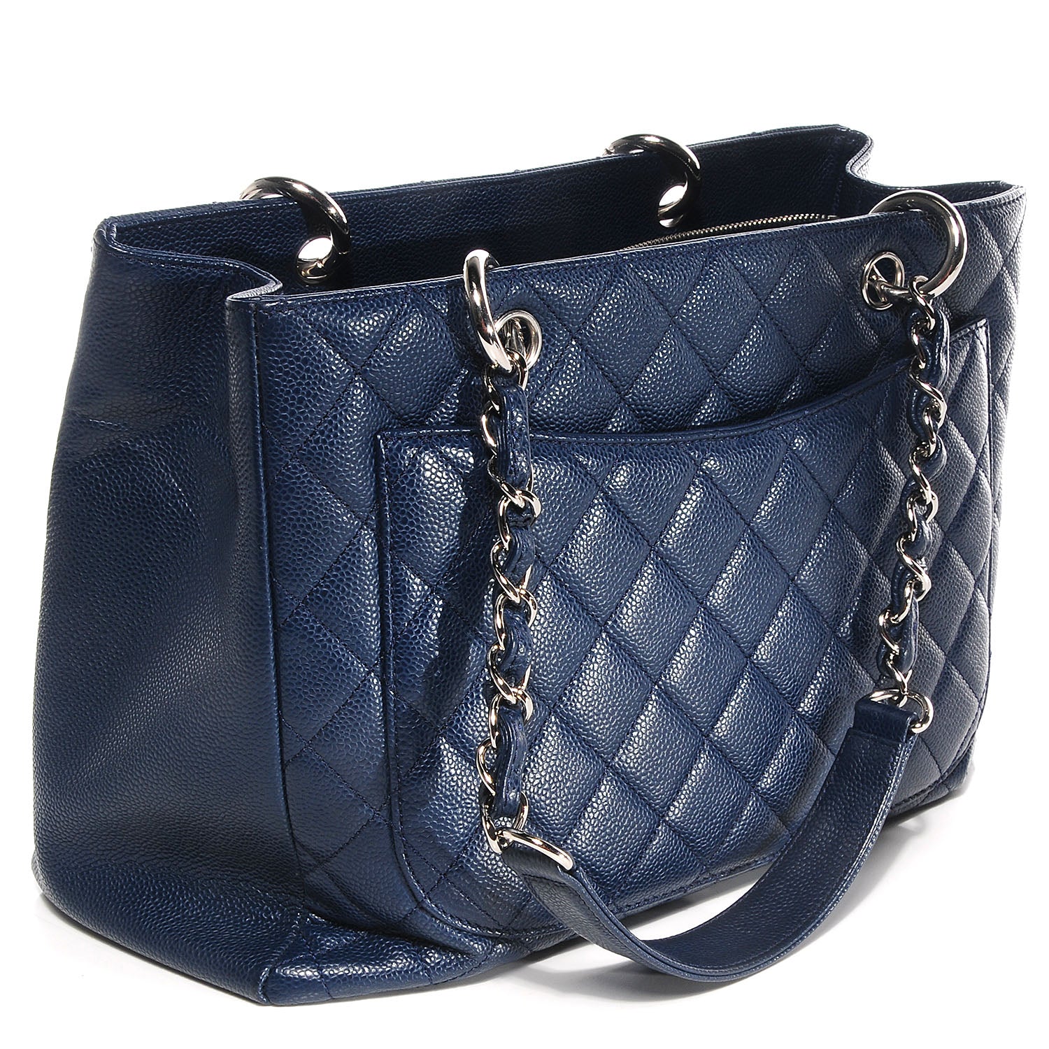 Chanel Caviar Grand Shopping Tote GST Dark Blue 3 of 7