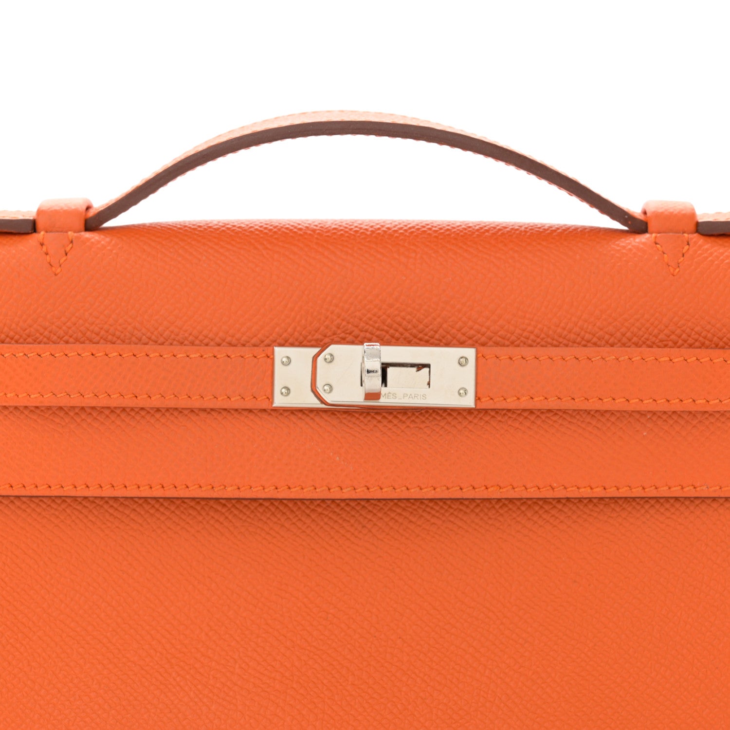 Hermes Epsom Kelly Pochette Clutch Orange 7 of 12