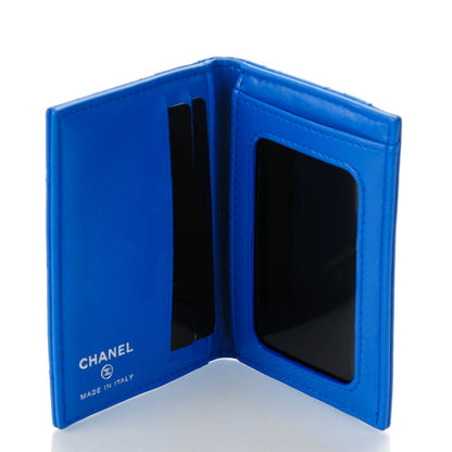 Chanel Lambskin Quilted Card Holder Wallet Blue 5 of 7
