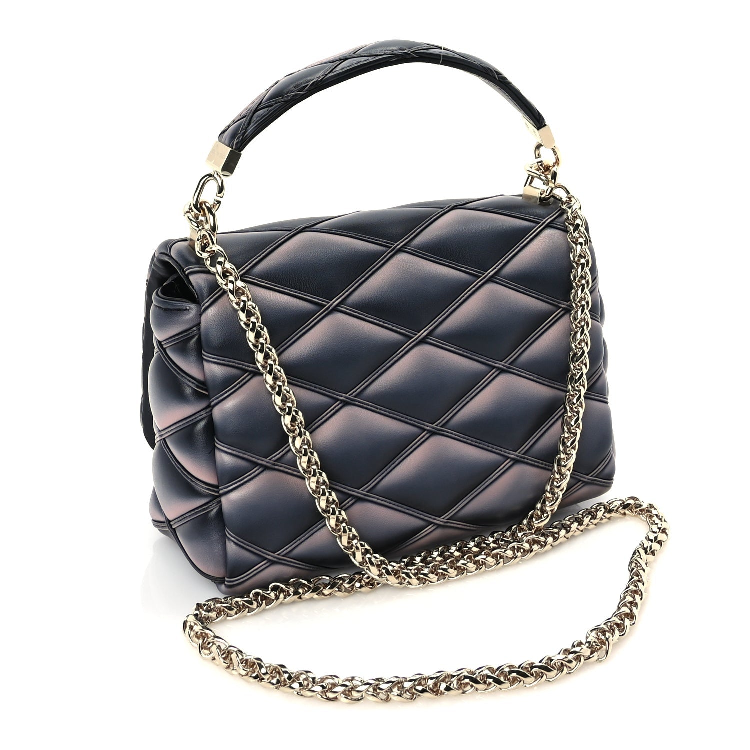 Louis Vuitton Lambskin Malletage Top Handle GO-14 MM  Black Pink 2 of 8