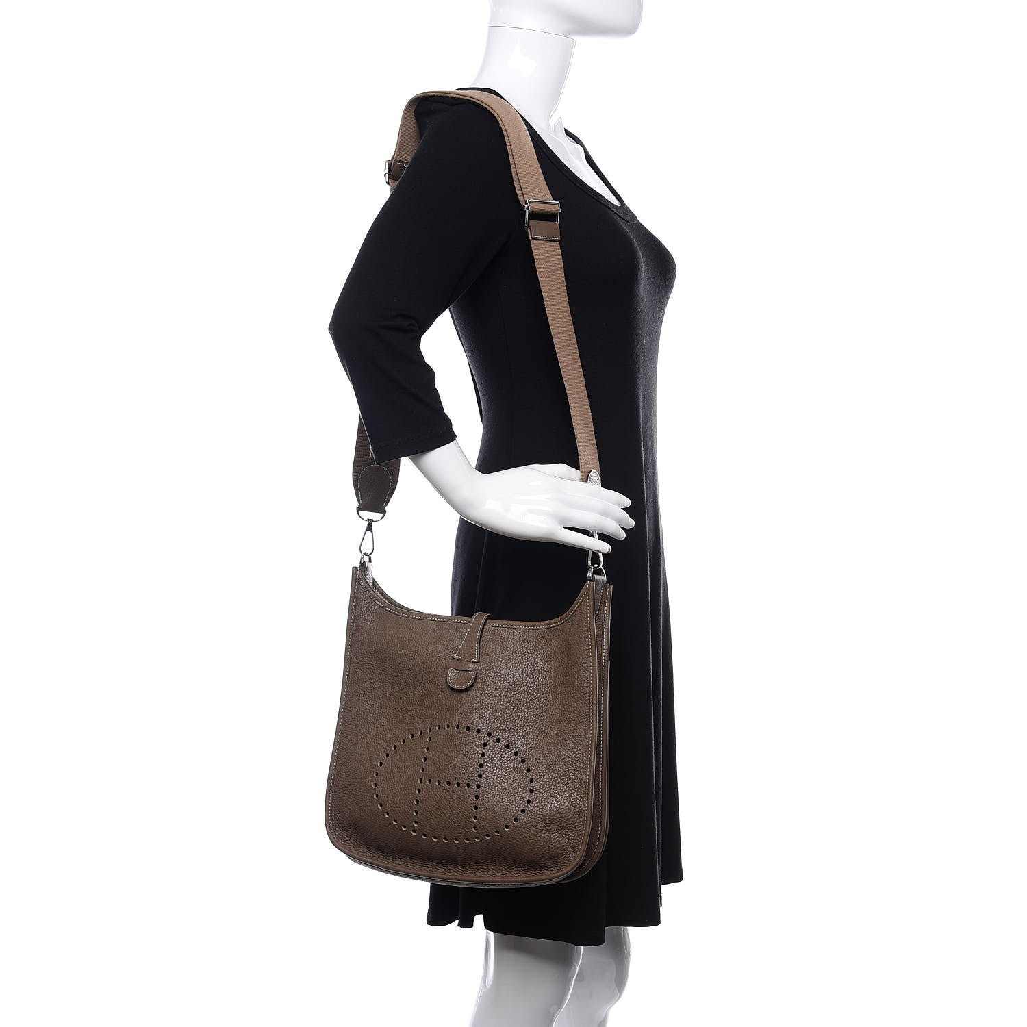 Hermes Taurillon Clemence Evelyne III PM Etoupe 2 of 12