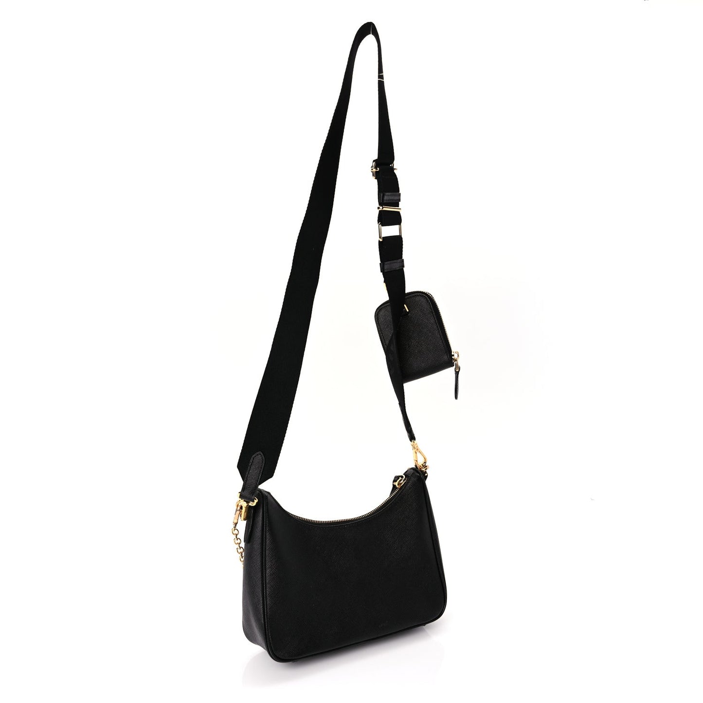 Saffiano Lux Re-Edition 2005 Shoulder Bag Black
