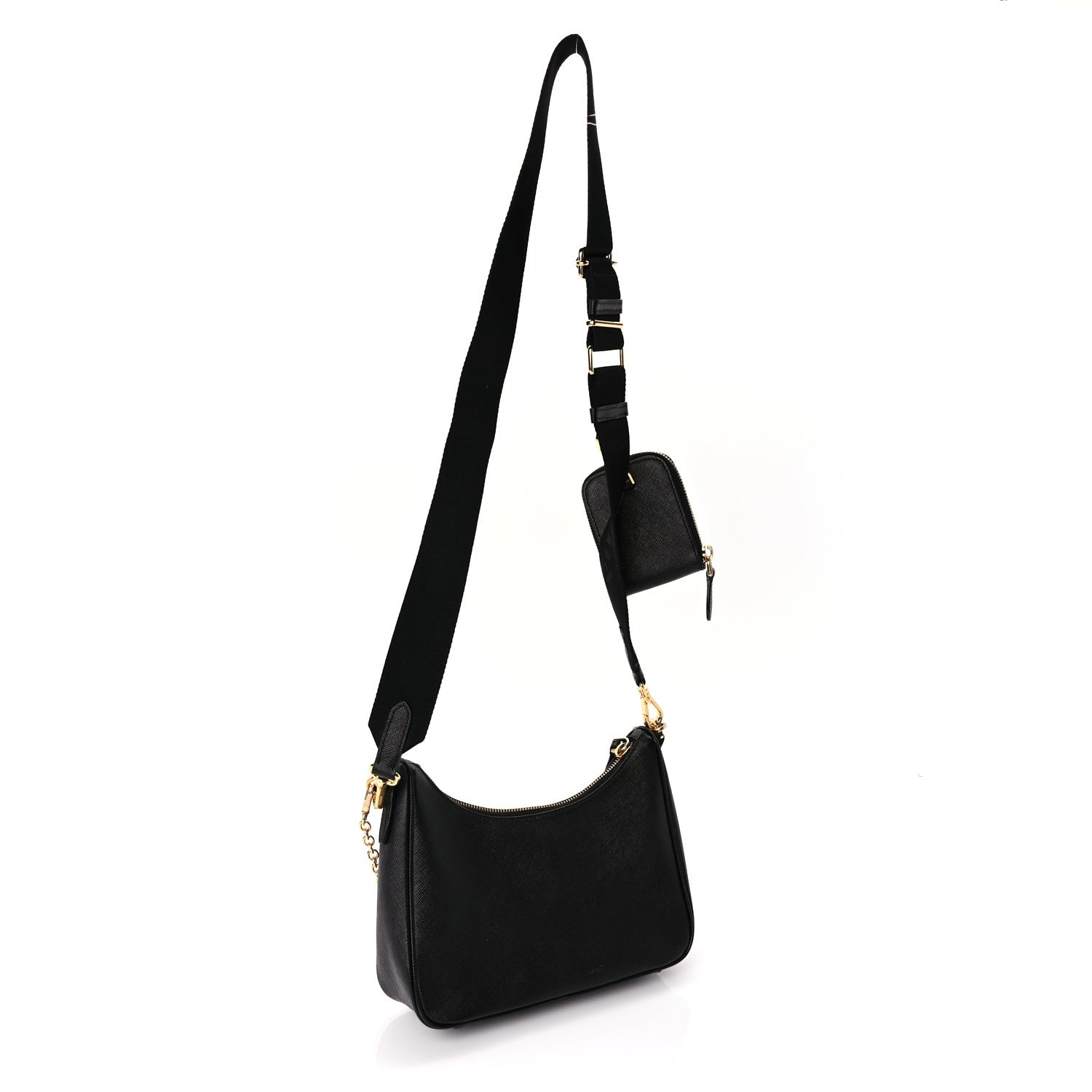 Prada Saffiano Lux Re-Edition 2005 Shoulder Bag Black 2 of 8