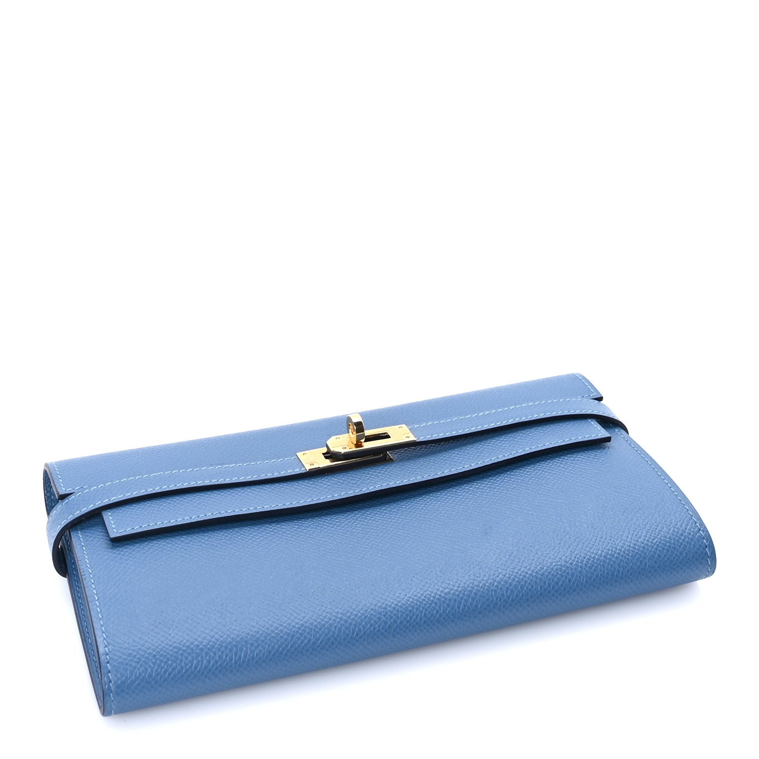 Hermes Epsom Kelly Longue Wallet  Bleu Azur 4 of 7