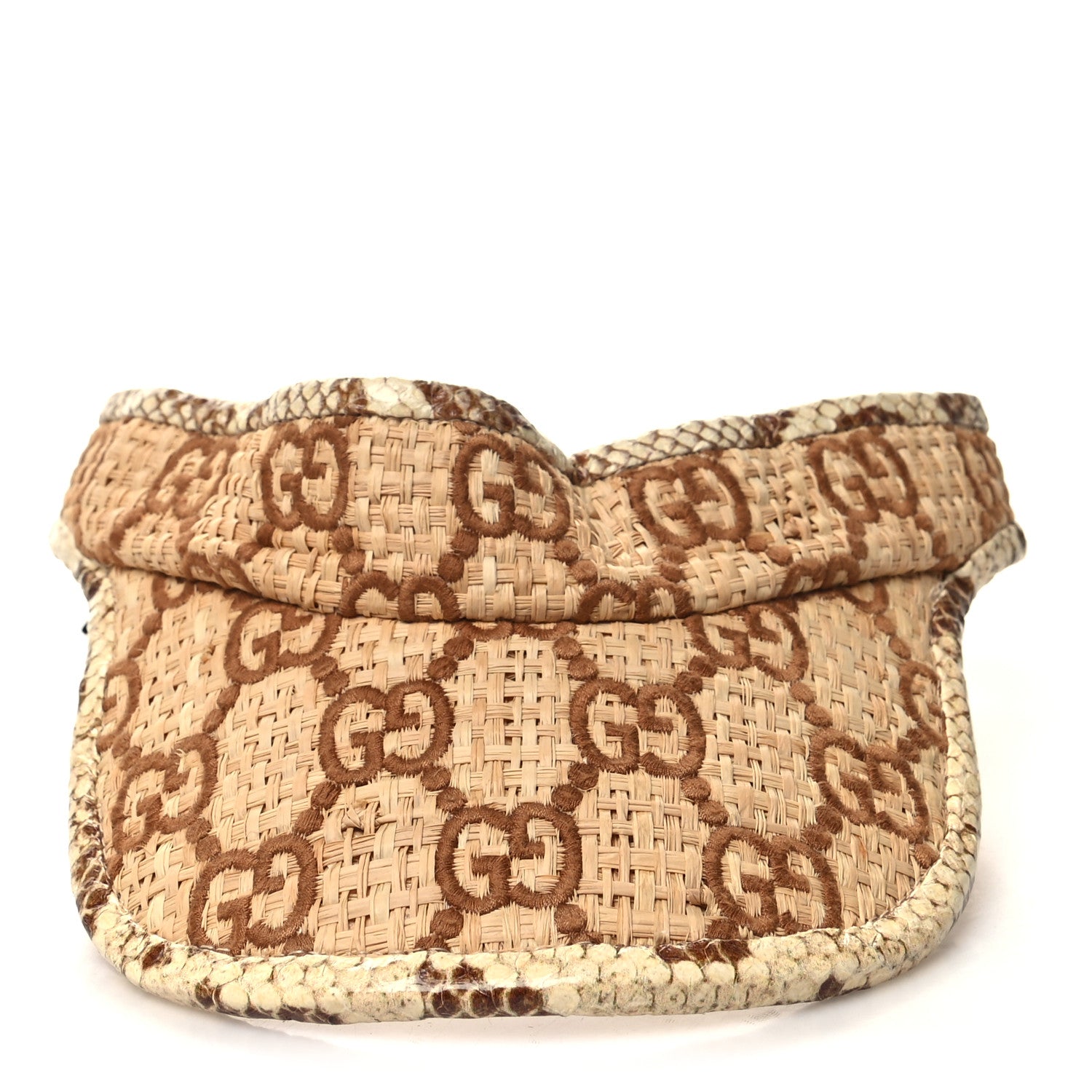 Gucci Raffia Cobra GG Embroidered Afraa Visor M Beige 2 of 8