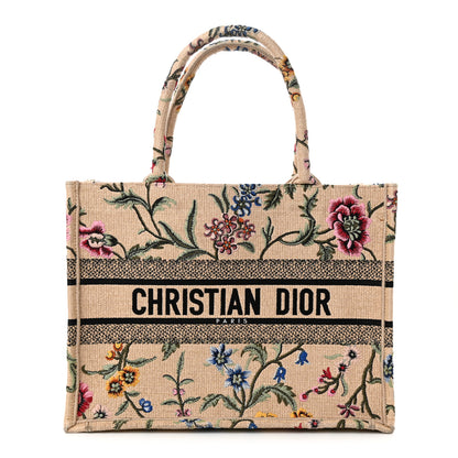 Christian Dior Raffia Embroidered Petites Fleurs Medium Book Tote Natural 1 of 11