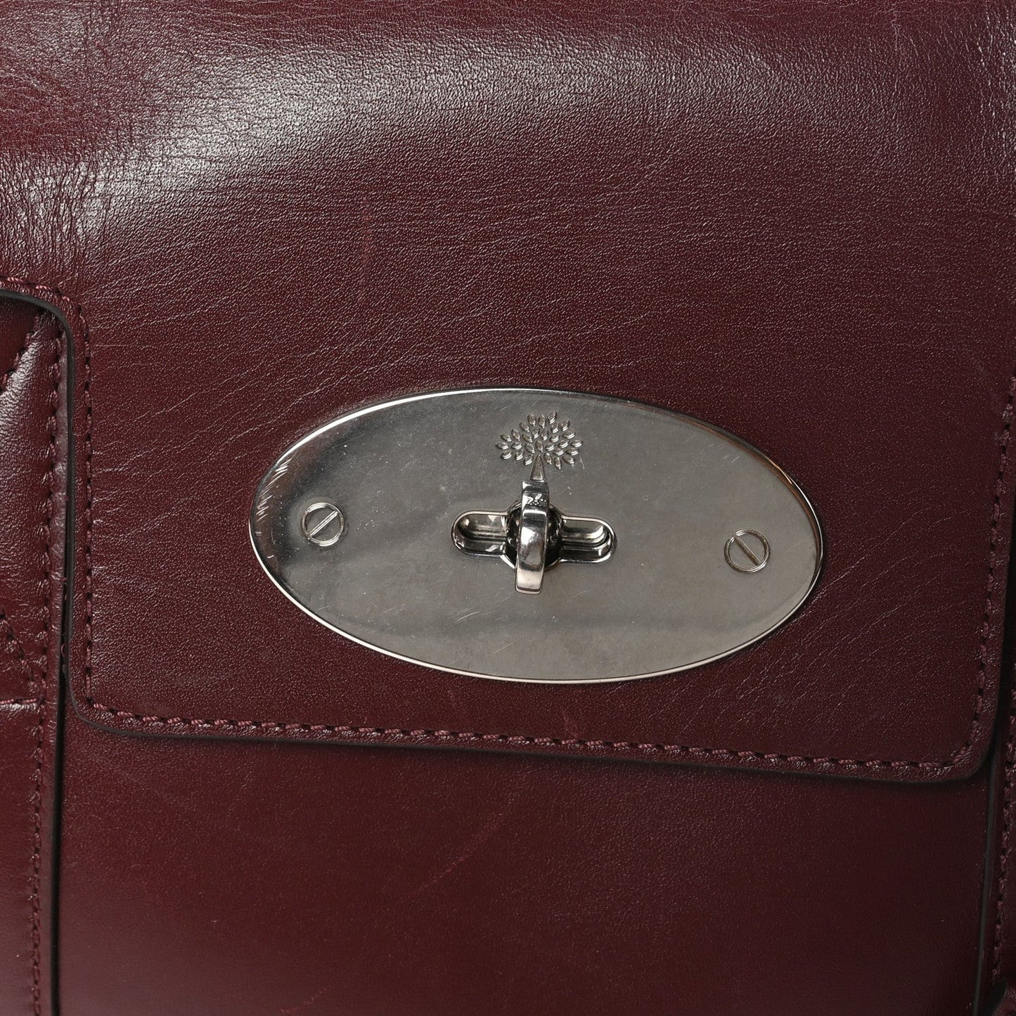 Shiny Smooth Calfskin East West Bayswater Black Cherry