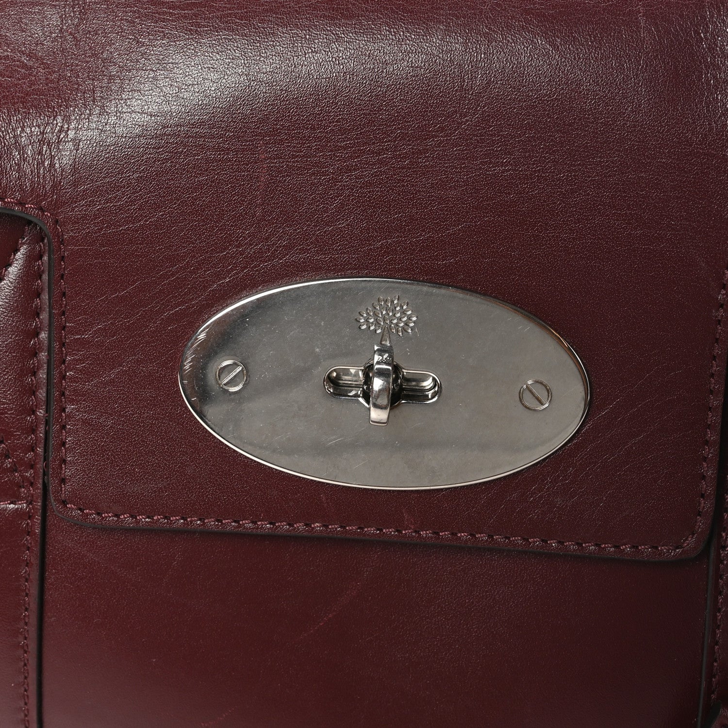 Mulberry Shiny Smooth Calfskin East West Bayswater Black Cherry 7 of 7