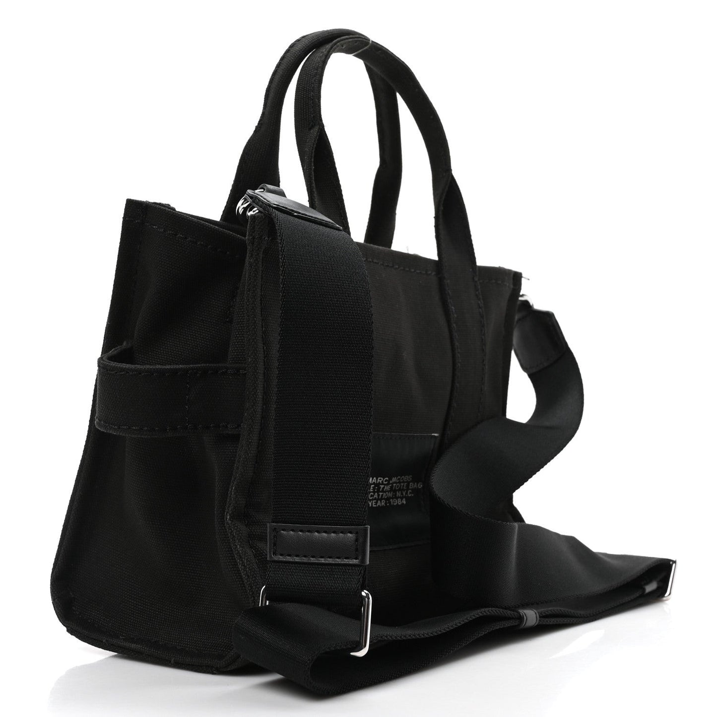 Cotton Canvas Small The Traveler Tote Bag Black