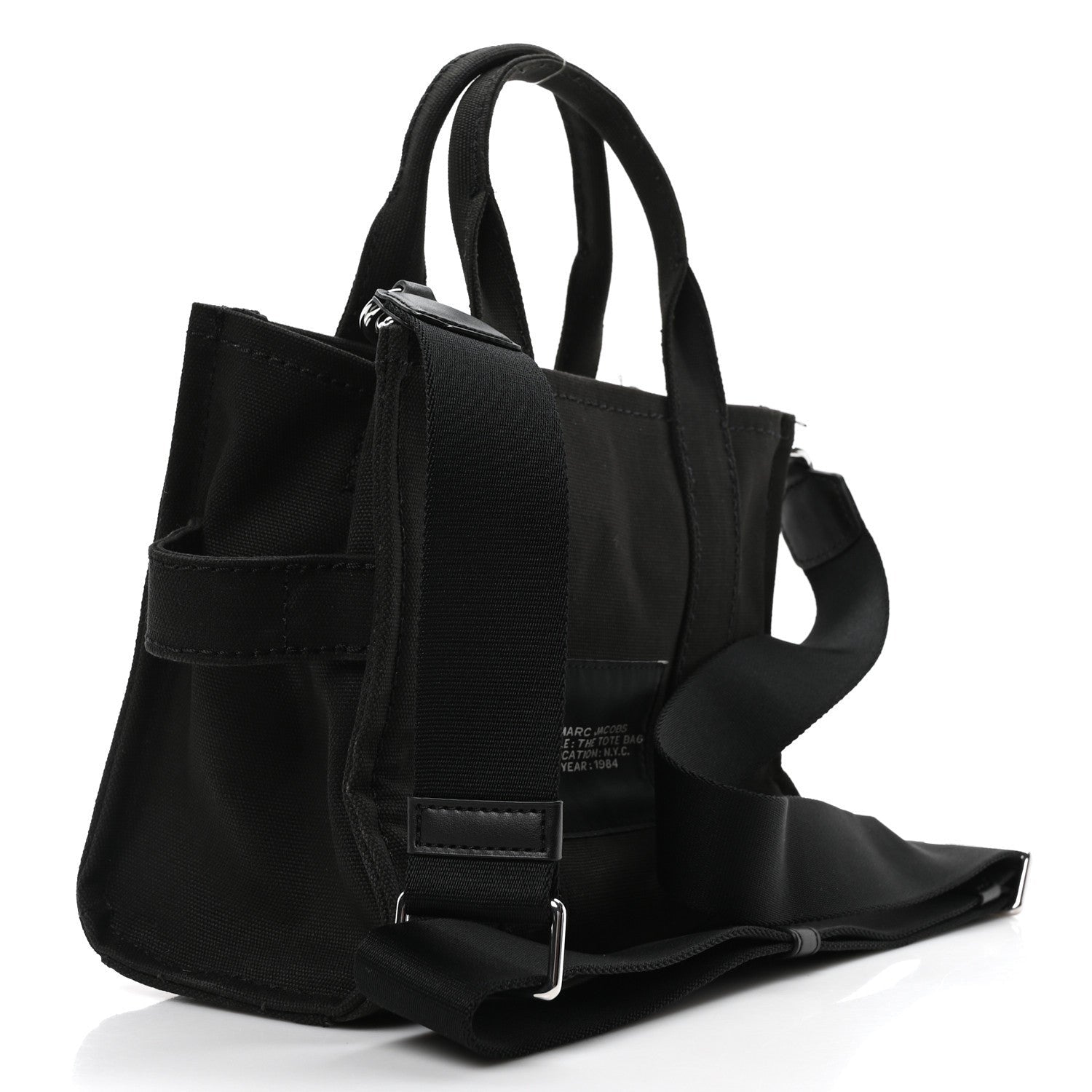 Marc Jacobs Cotton Canvas Small The Traveler Tote Bag Black 3 of 7