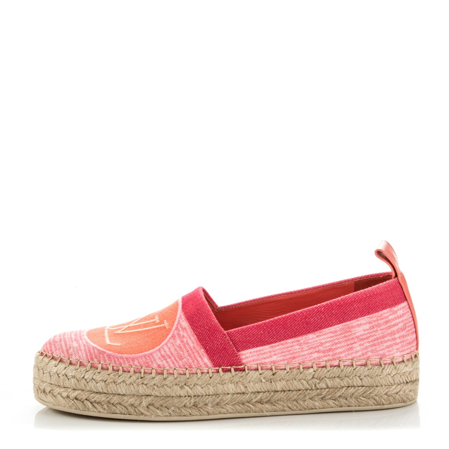Canvas Blue Shore Espadrille Flats 38 Corail