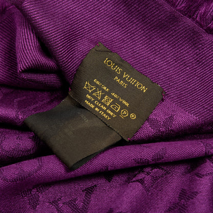 Louis Vuitton Wool Silk Monogram Shawl Cassis 4 of 4