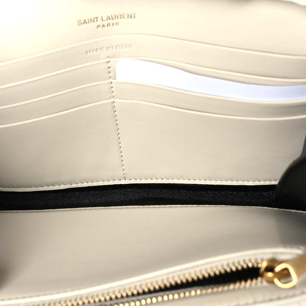 Saint Laurent Lambskin Carre Quilted Le Maillon Wallet On Chain Crema Soft 8 of 16