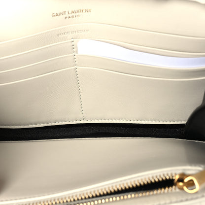 Saint Laurent Lambskin Carre Quilted Le Maillon Wallet On Chain Crema Soft 8 of 16