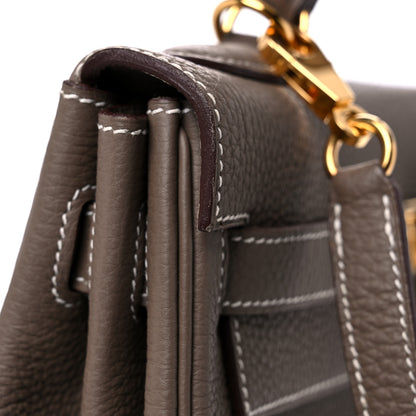 Hermes Togo Kelly Retourne 32 Etoupe 13 of 15