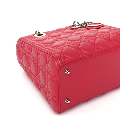 Christian Dior Lambskin Cannage Medium Lady Dior  Red 7 of 8