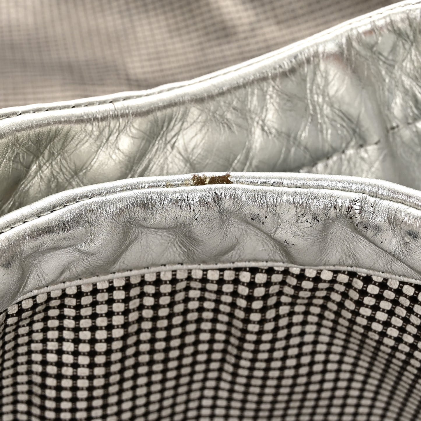 Metallic Perforated Lambskin Hollywood Hobo Silver