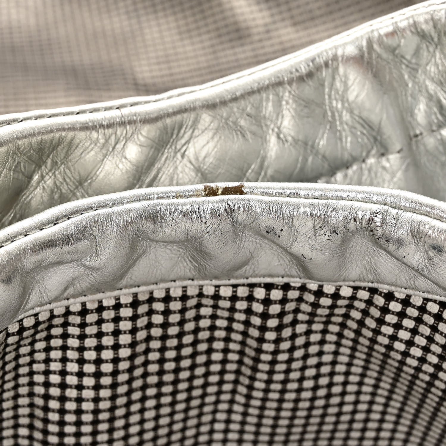 Chanel Metallic Perforated Lambskin Hollywood Hobo Silver 9 of 11