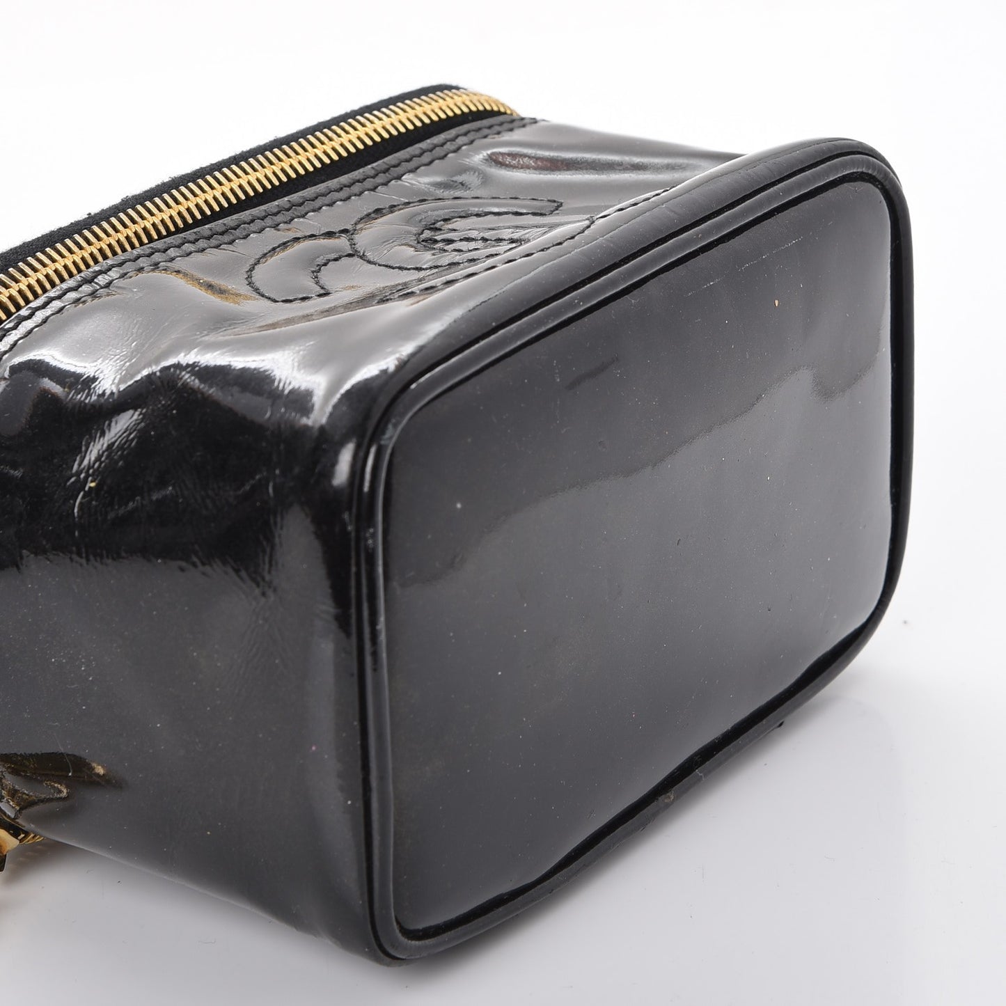 Patent CC Vanity Cosmetic Case Black
