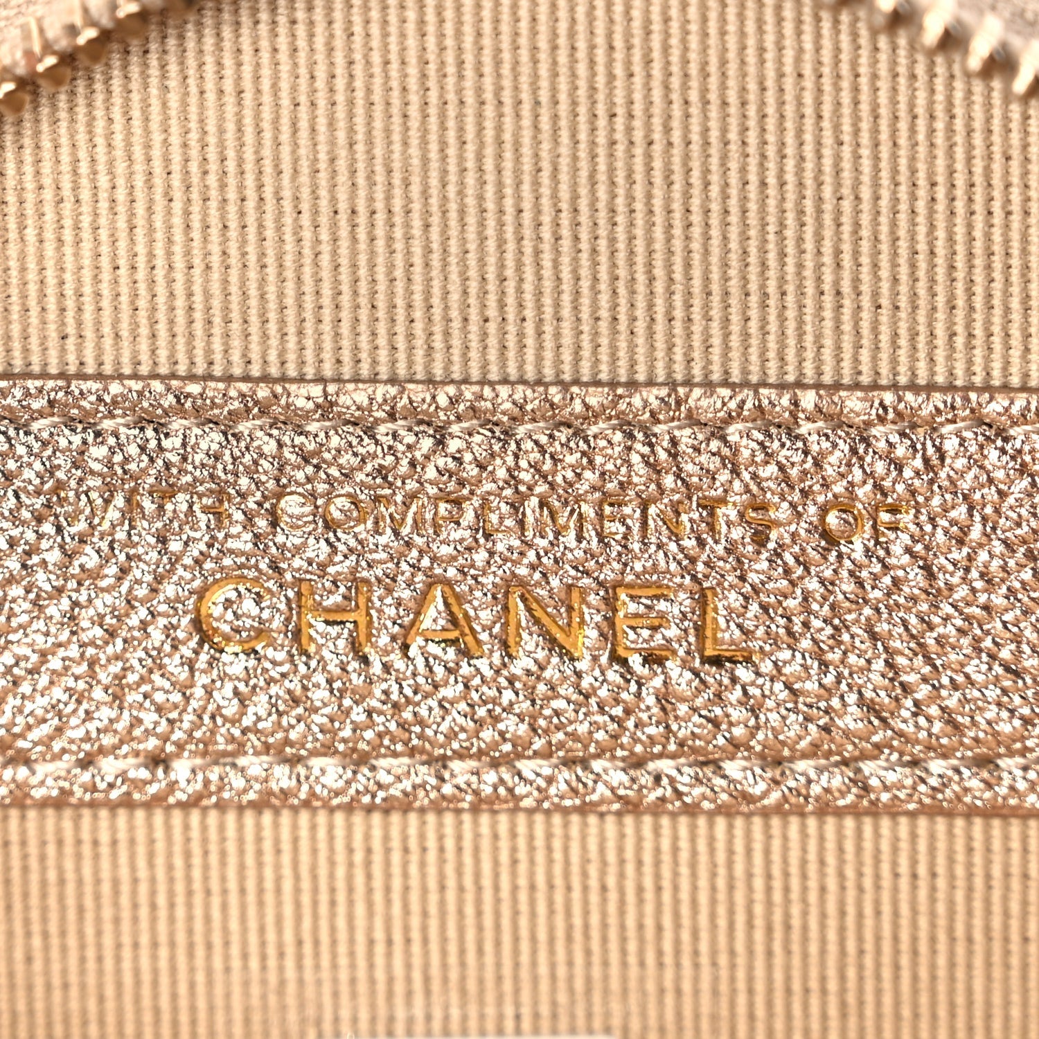 Chanel Metallic Lambskin Quilted Round Clip On Coin Purse Airpods Case Gold 6 of 7
