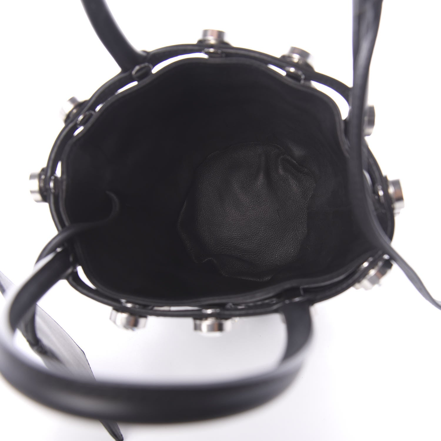 Alexander Wang Calfskin Crystal Embellished Roxy Mini Bucket Bag Black 5 of 10