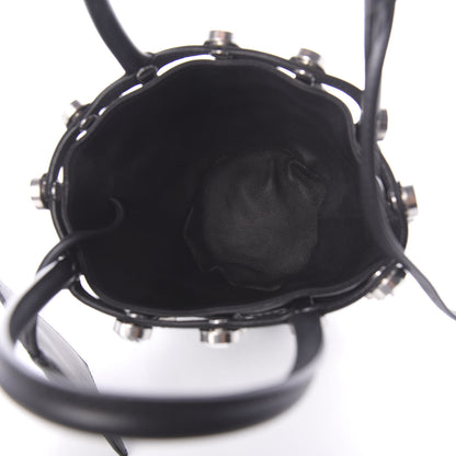 Alexander Wang Calfskin Crystal Embellished Roxy Mini Bucket Bag Black 5 of 10