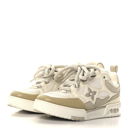 Louis Vuitton Calfskin Mesh Womens LV Skate Sneaker Beige White 4 of 7