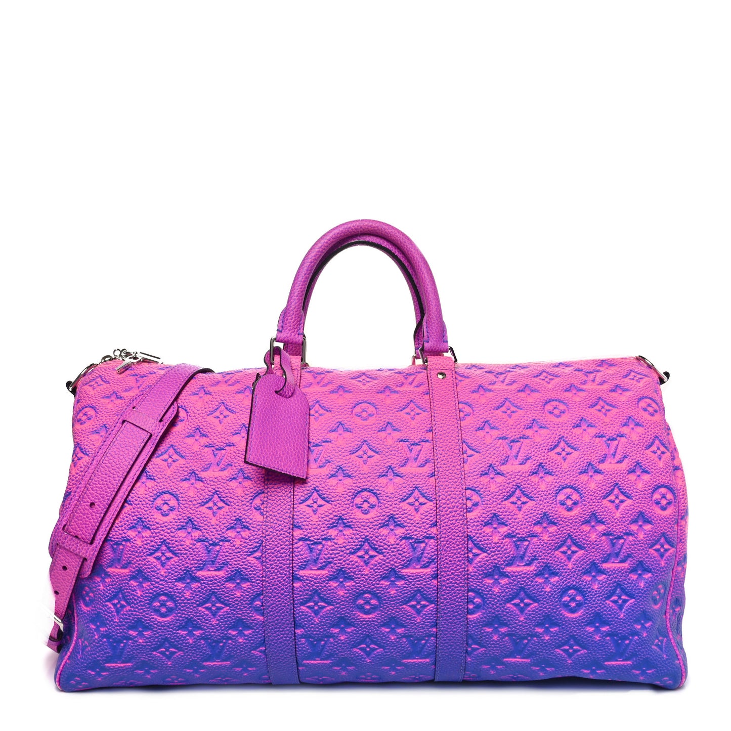 Taurillon Illusion Keepall Bandouliere 50 Bleu Rose