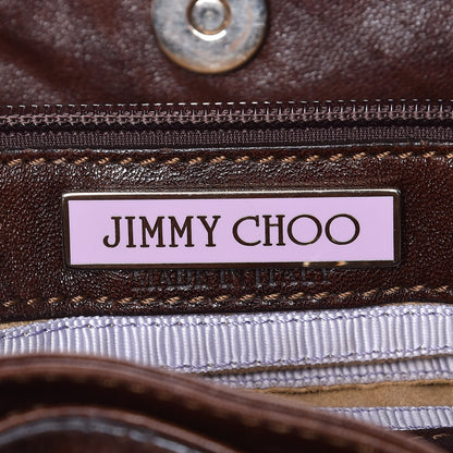 Jimmy Choo Python Calfskin Fringe Tatum Shopper Tote Brown 9 of 11