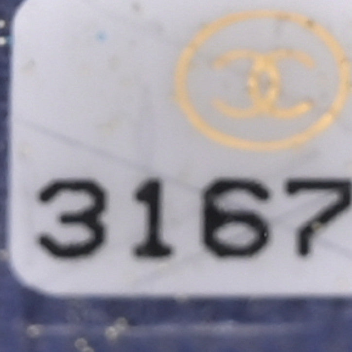 Lambskin Quilted Top Handle Mini Vanity Case With Chain Blue