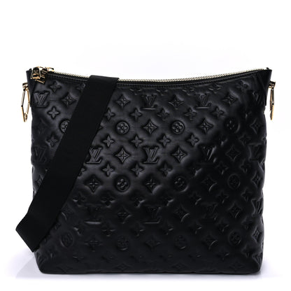 Louis Vuitton Lambskin Embossed Monogram Coussin Hobo MM Black 1 of 9