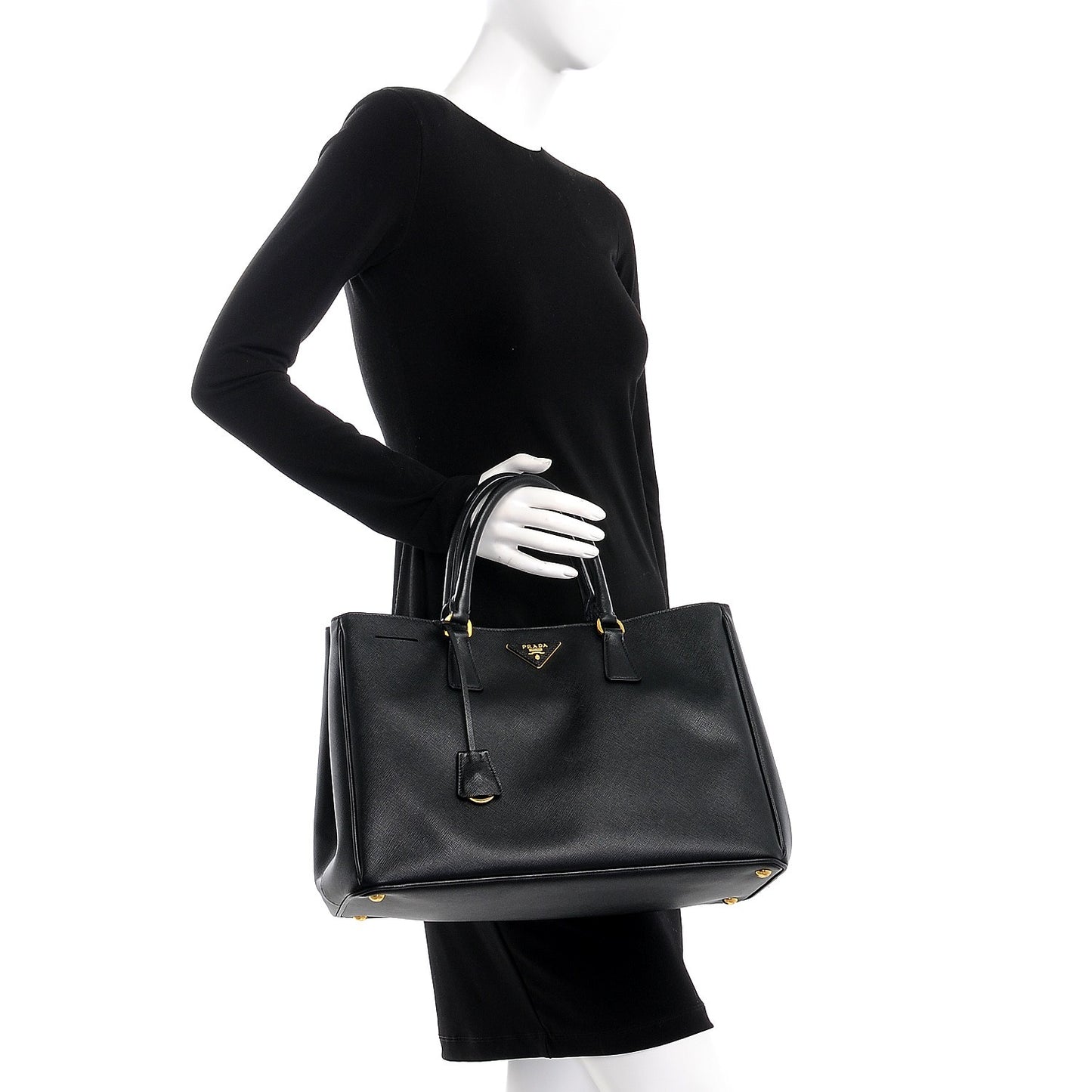 Saffiano Lux Large Tote Black