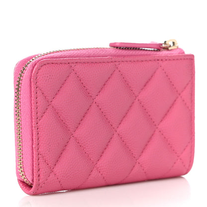 Chanel Caviar Quilted Zipped Key Holder Case Pink 3 of 11