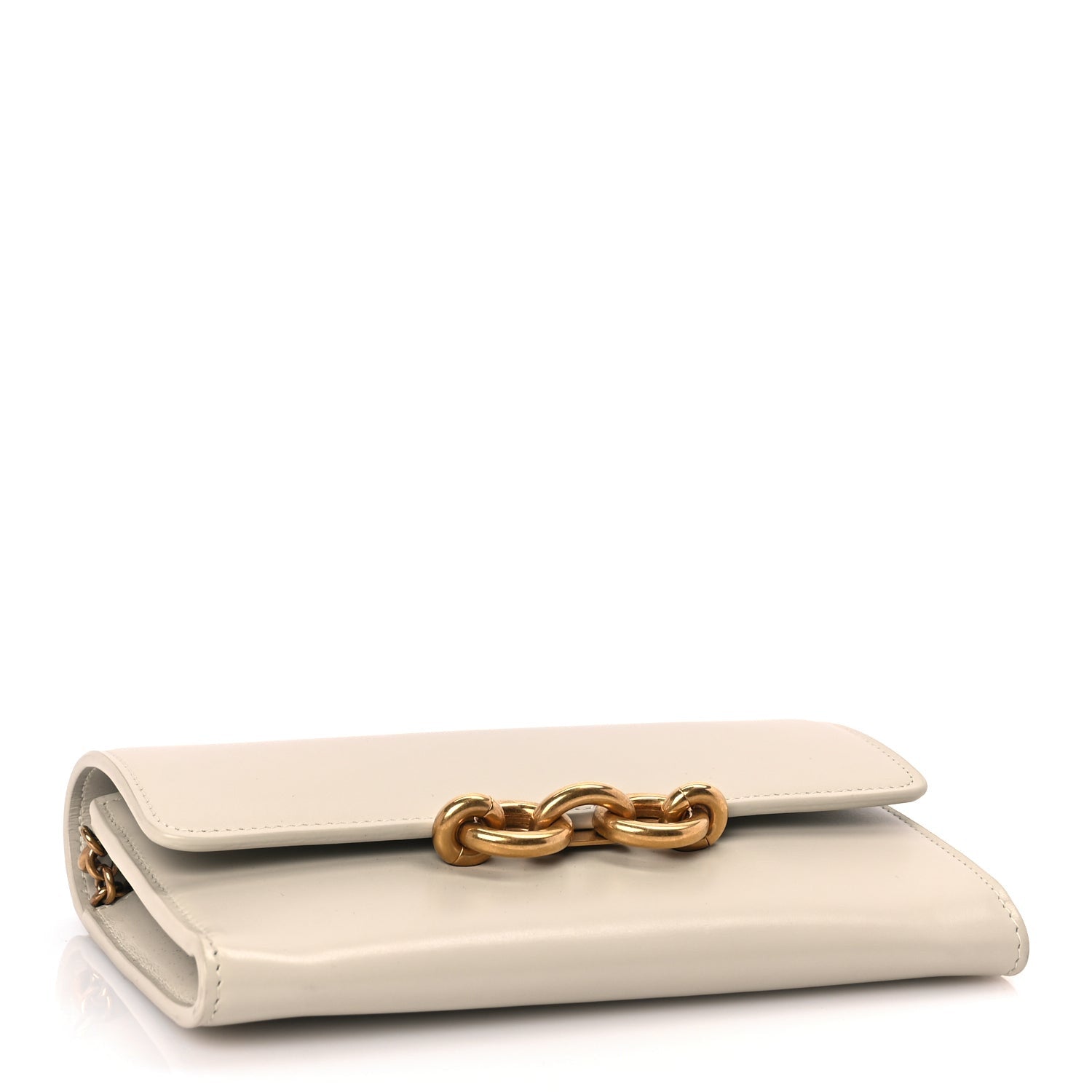 Saint Laurent Smooth Calfskin Le Maillon Chain Wallet Crema Soft 3 of 8