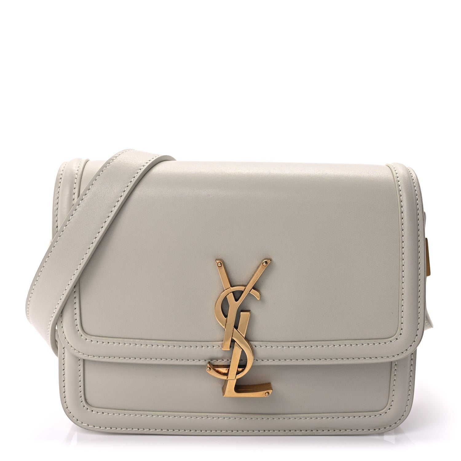 Saint Laurent Smooth Calfskin Small Solferino Satchel Ivory 1 of 8