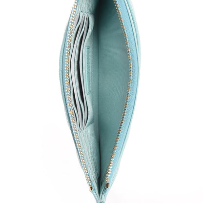 Chanel Caviar Quilted Classic Zip Pouch Light Blue 5 of 8