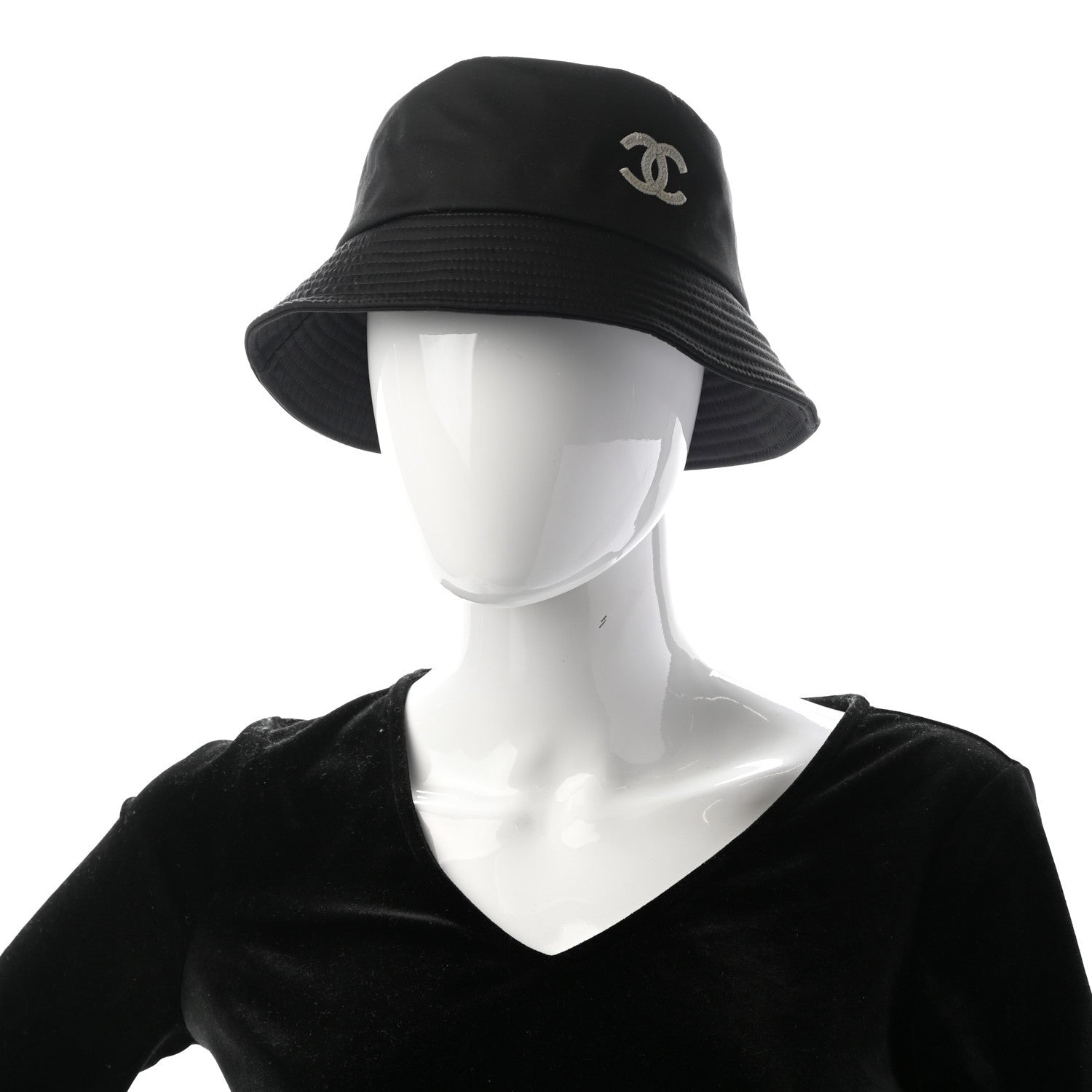 Chanel Canvas CC Bucket Hat M Black 2 of 9