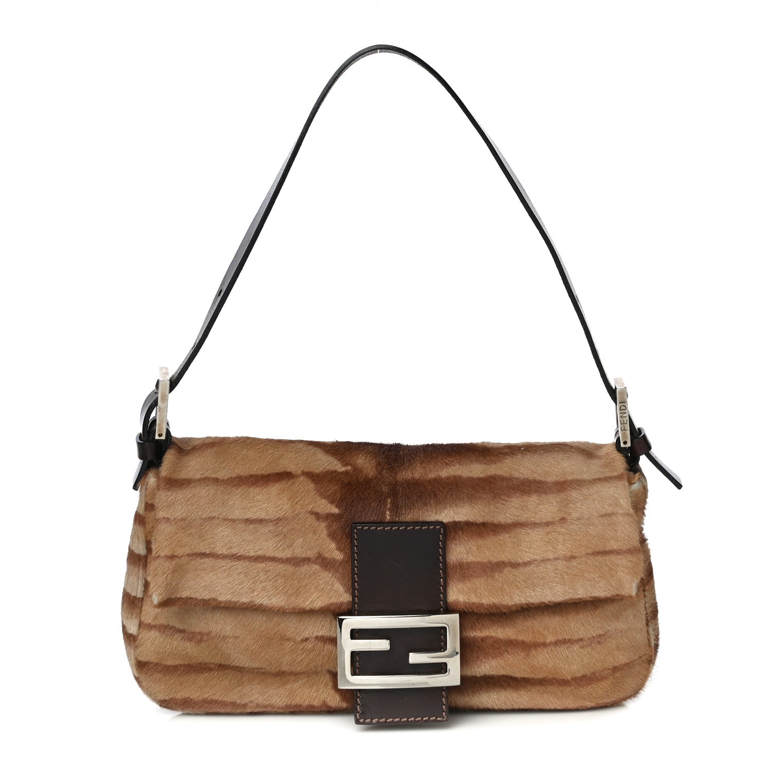 Fendi Calf Hair Zebra Print Baguette Brown 1 of 13